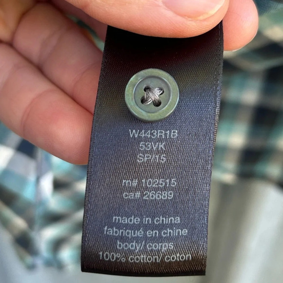 John Varvatos  Plaid Check Button-down, size XXL - Picture 7 of 7